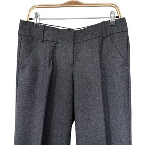 Loft charcoal grey preppy Wool mix wide leg pants pleated front pockets size 6